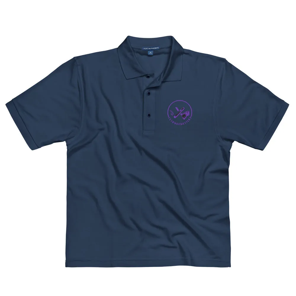 Clubs and Sticks Men's Premium Embroidered Polo - Purple
