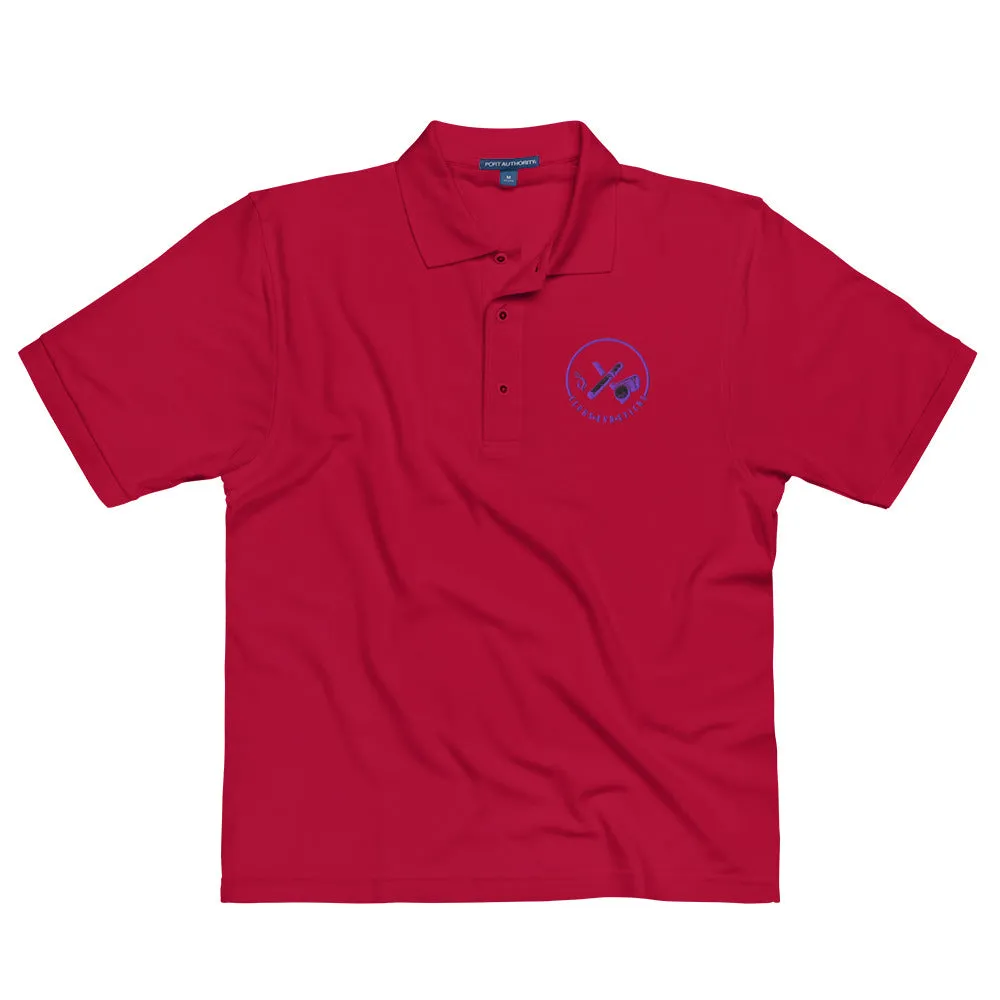 Clubs and Sticks Men's Premium Embroidered Polo - Purple