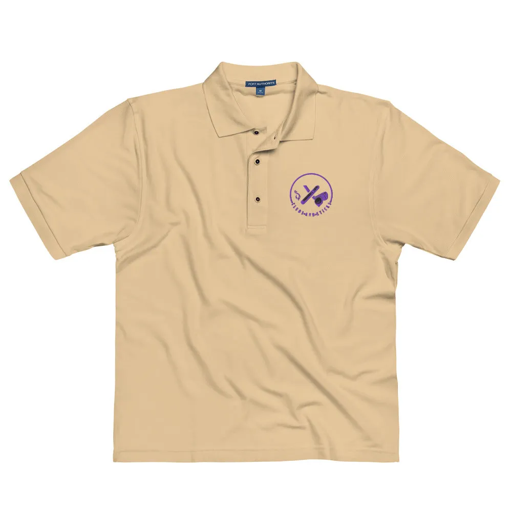 Clubs and Sticks Men's Premium Embroidered Polo - Purple