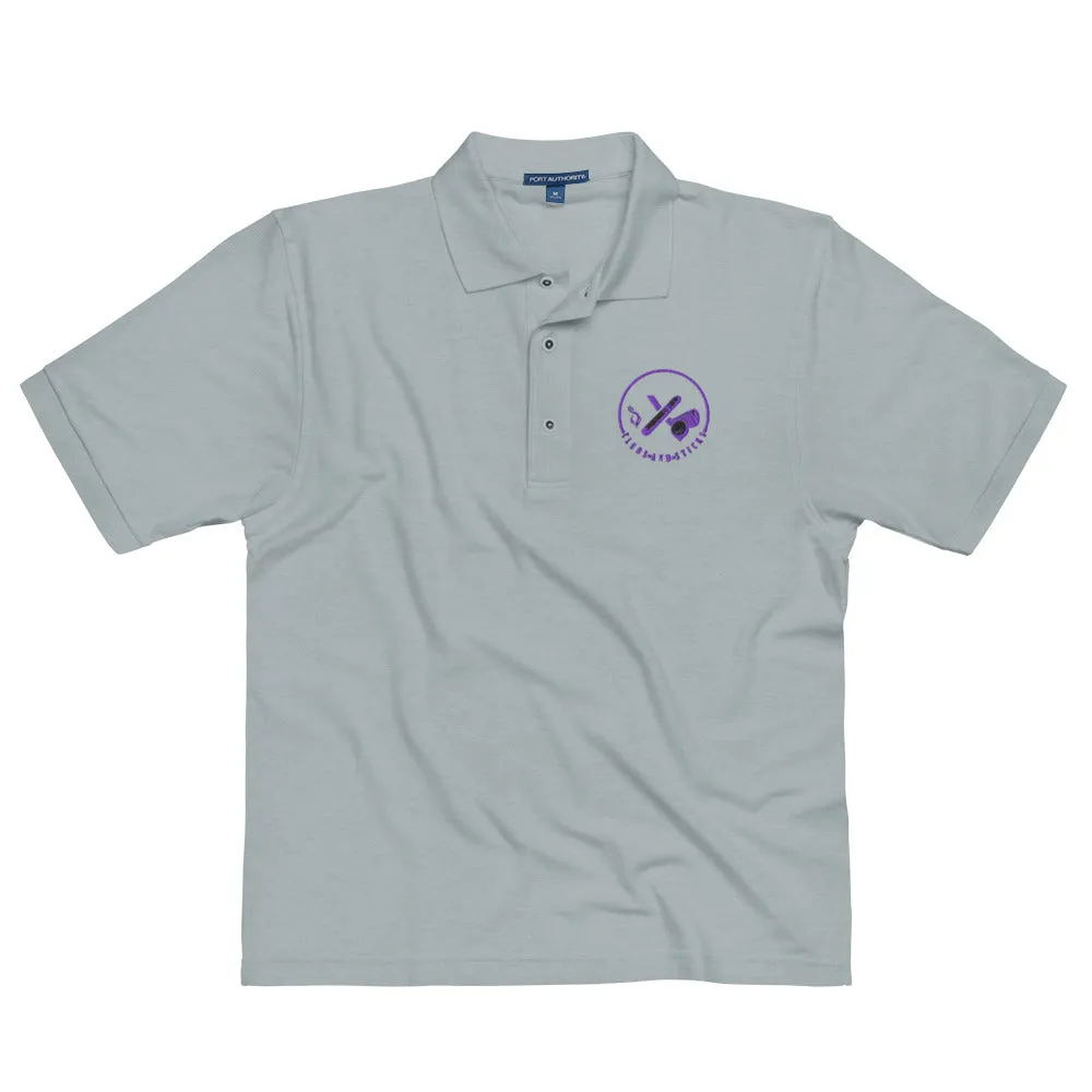 Clubs and Sticks Men's Premium Embroidered Polo - Purple