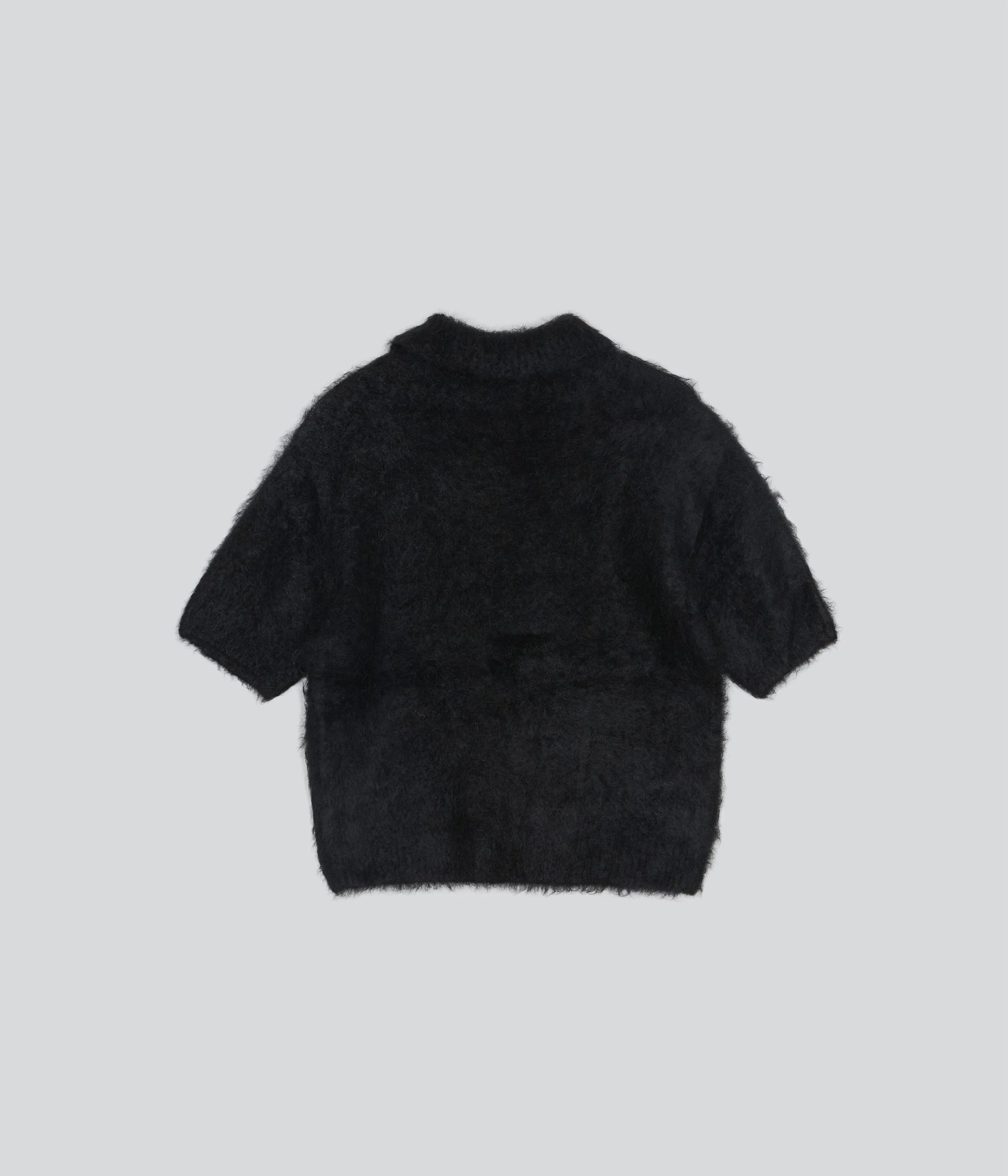 Compact Knit Polo in Black