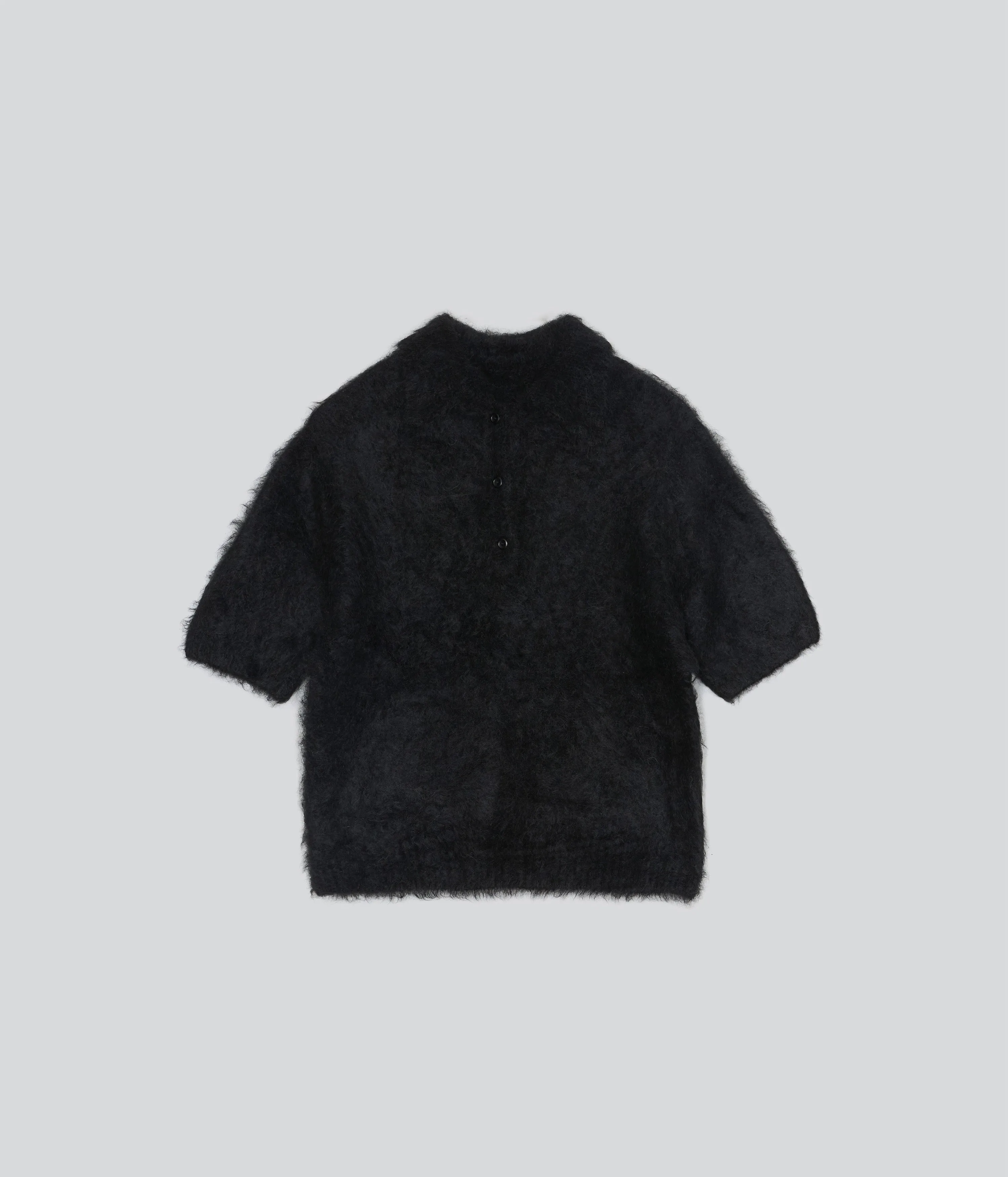 Compact Knit Polo in Black