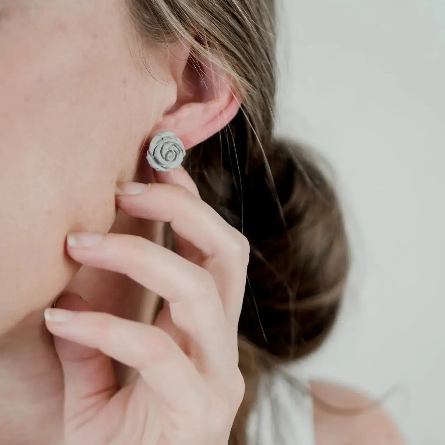Concrete Rose Earrings