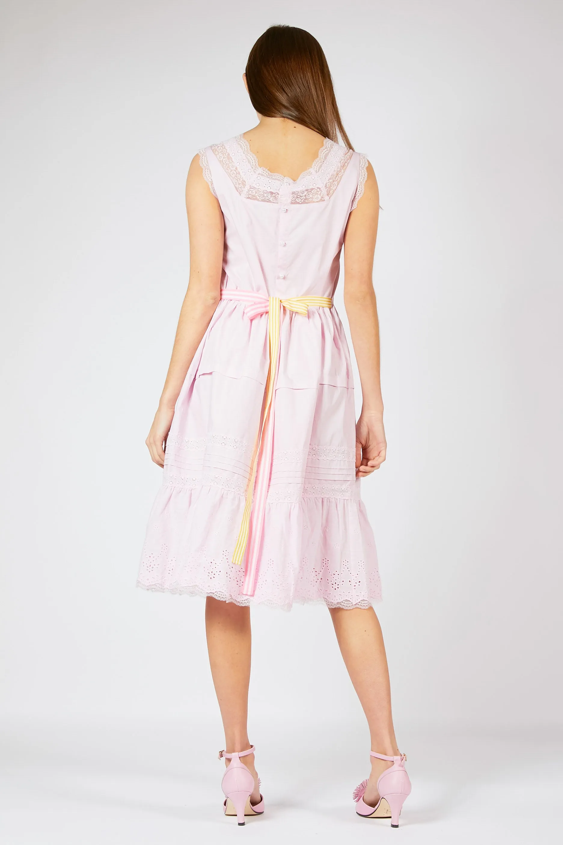 Cotton Lace Trim Summer Dress