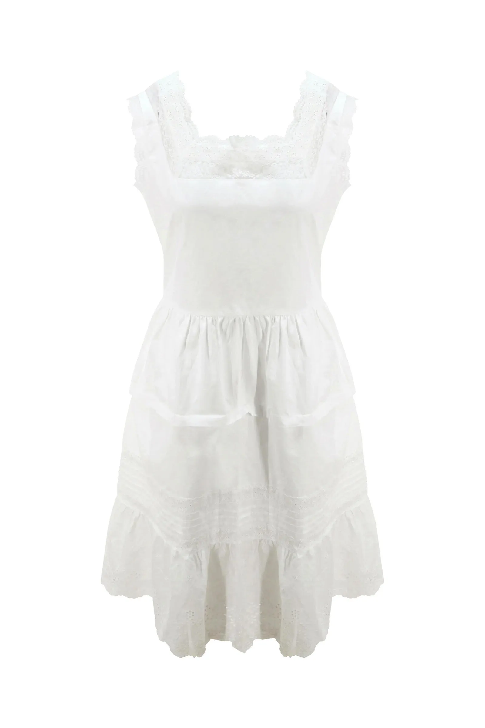 Cotton Lace Trim Summer Dress