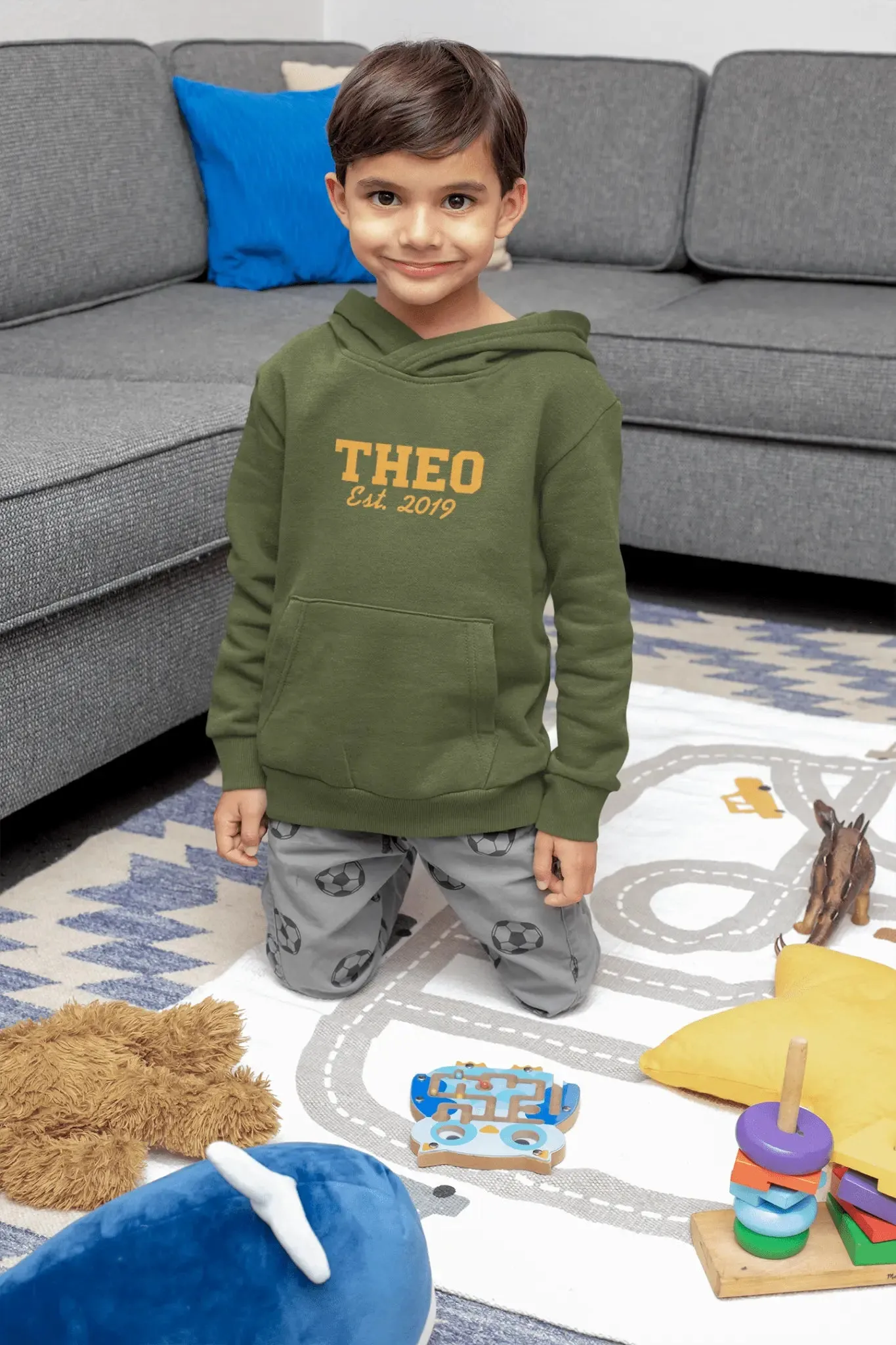 Custom Name And Established Date Infant Unisex Embroidered Hoodie