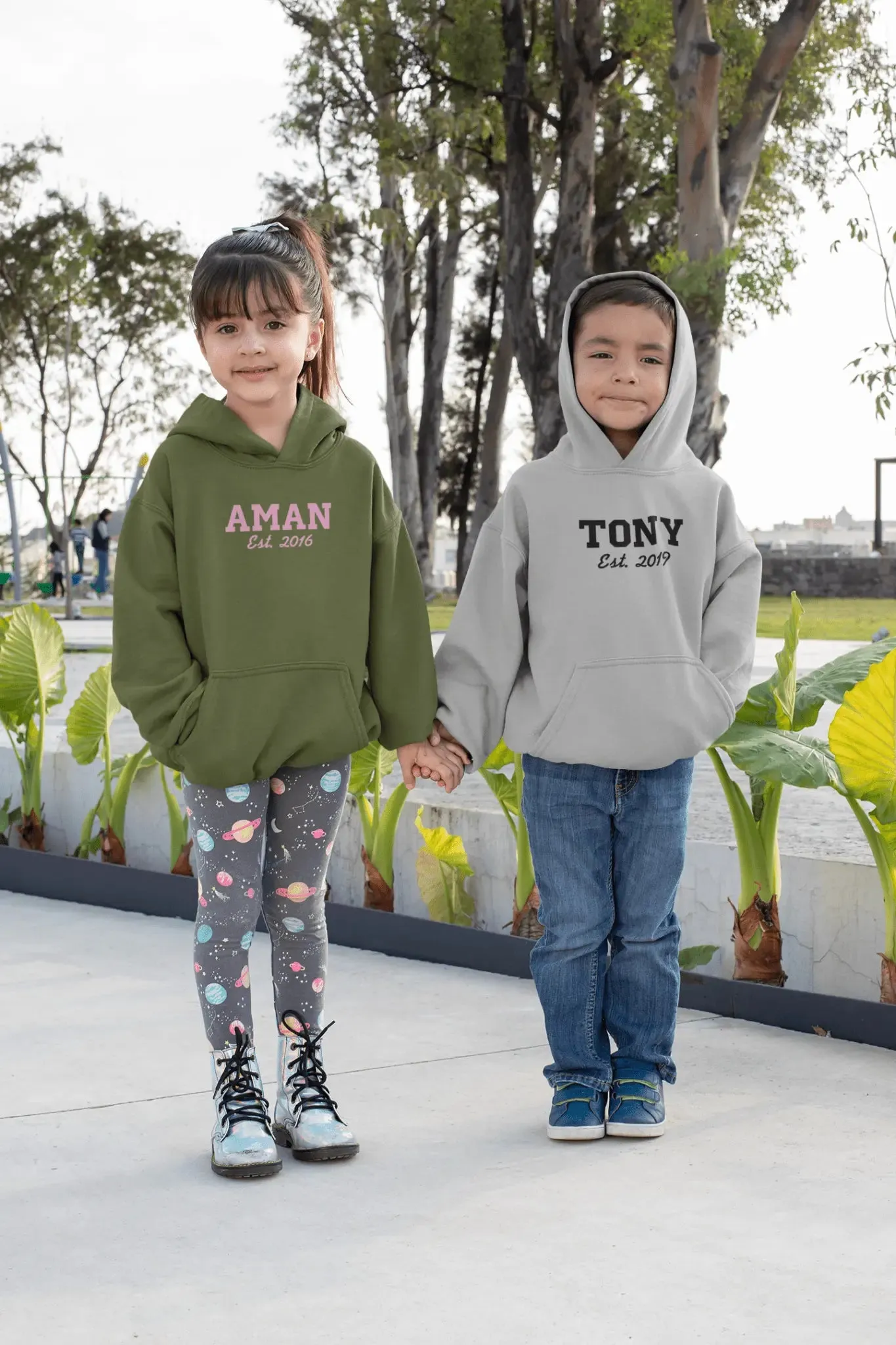 Custom Name And Established Date Infant Unisex Embroidered Hoodie