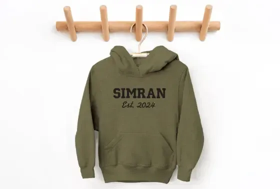 Custom Name And Established Date Infant Unisex Embroidered Hoodie