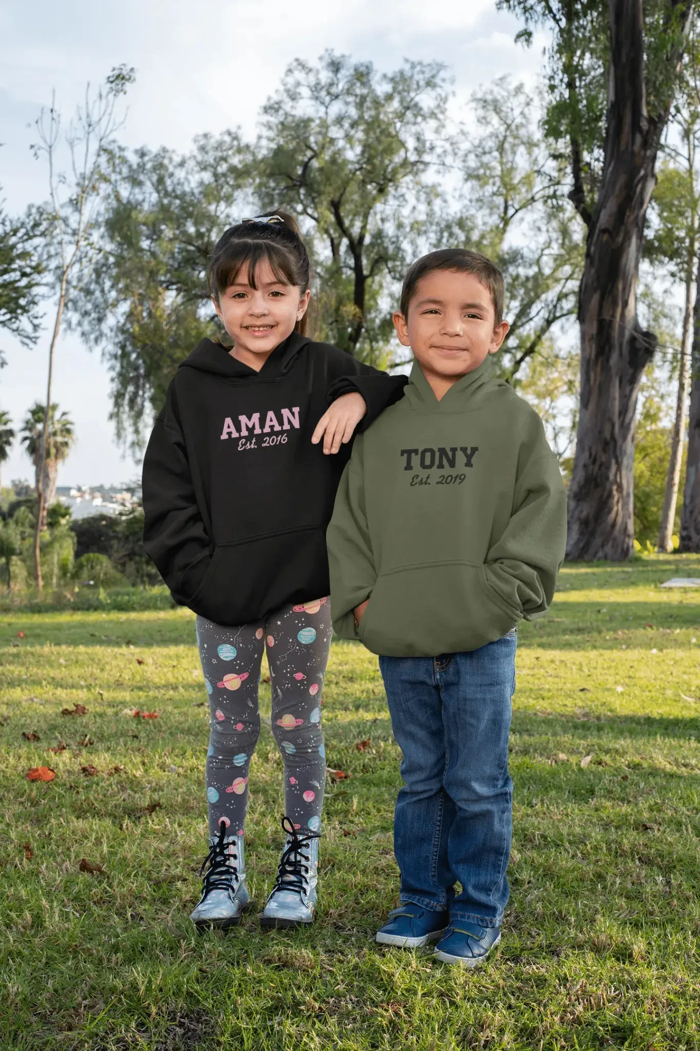Custom Name And Established Date Infant Unisex Embroidered Hoodie