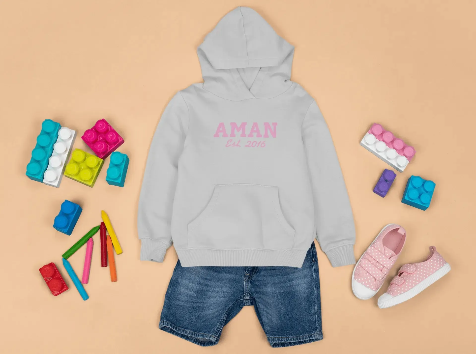Custom Name And Established Date Infant Unisex Embroidered Hoodie