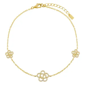 CZ Triple Rose Anklet