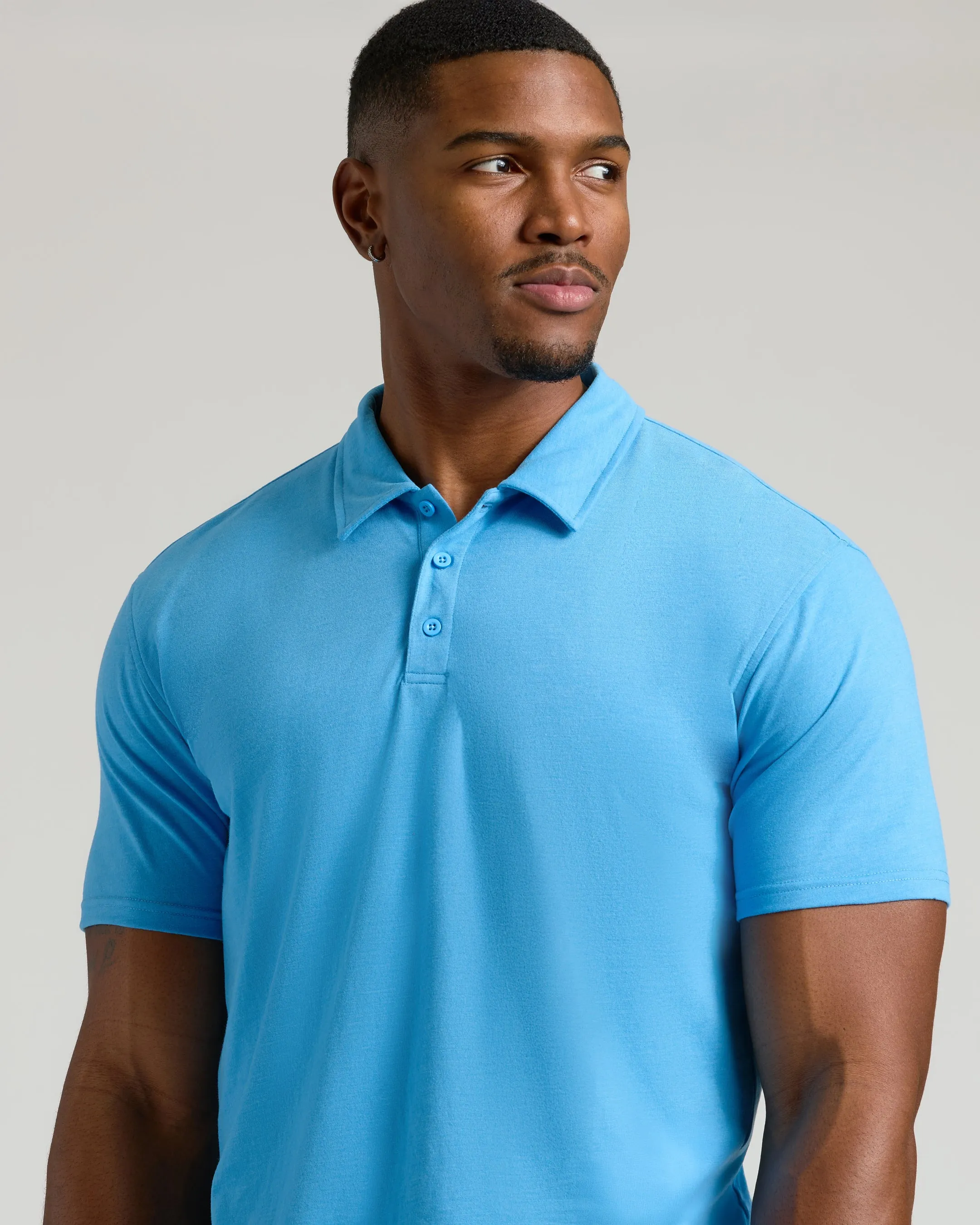 Dark Heather Bahama Blue Short Sleeve Tall Polo