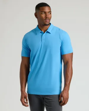 Dark Heather Bahama Blue Short Sleeve Tall Polo
