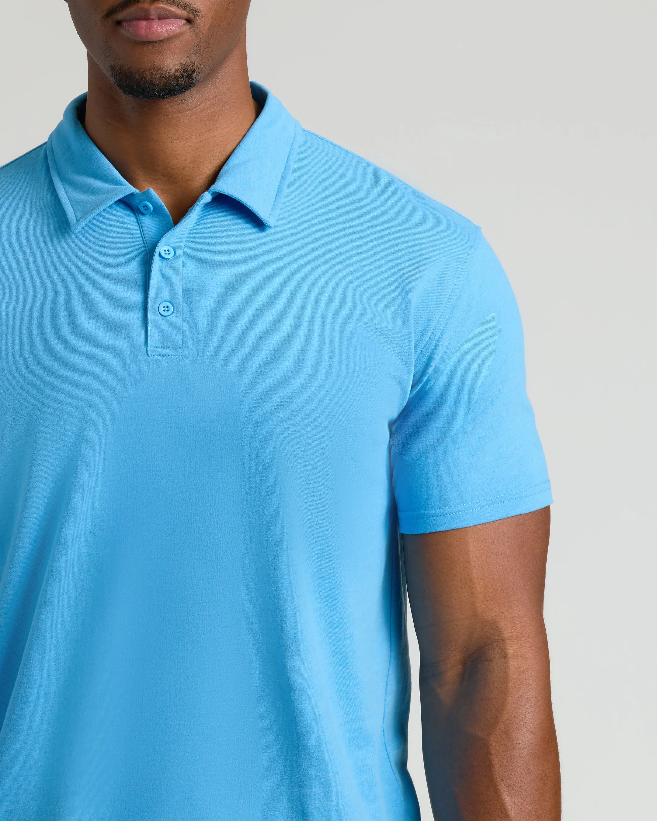 Dark Heather Bahama Blue Short Sleeve Tall Polo