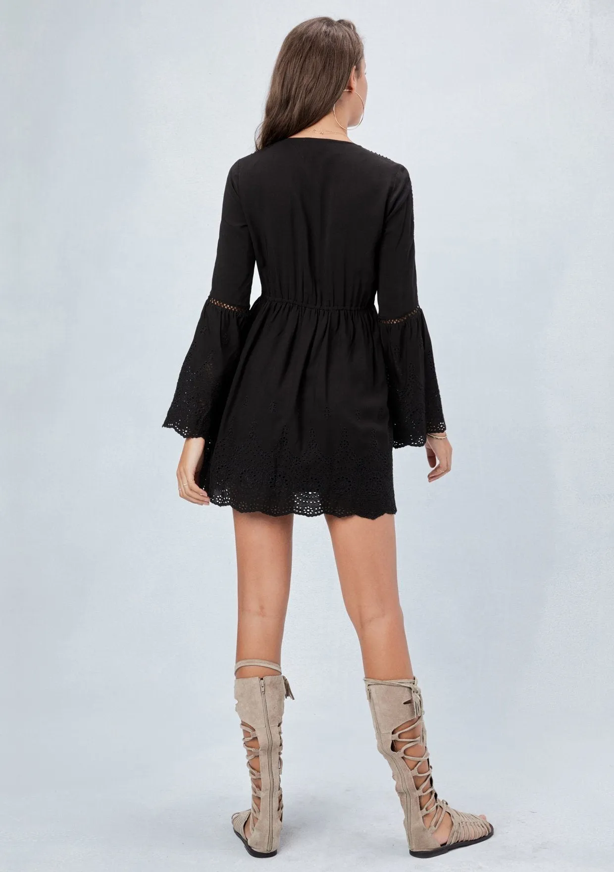 Domino Embroidered Dress
