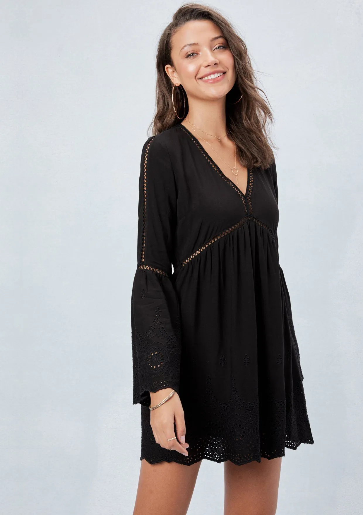 Domino Embroidered Dress