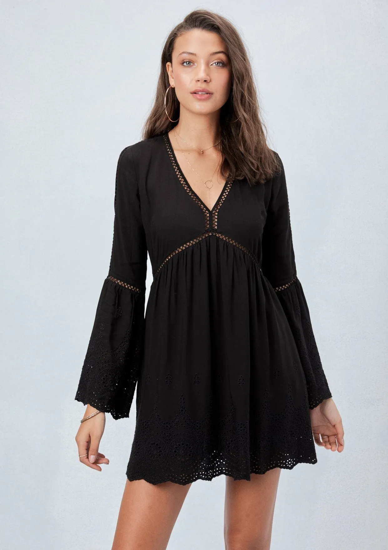 Domino Embroidered Dress