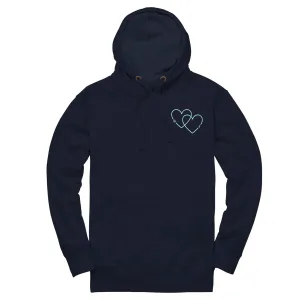 Double Heart Embroidered Initials Unisex Hoodie