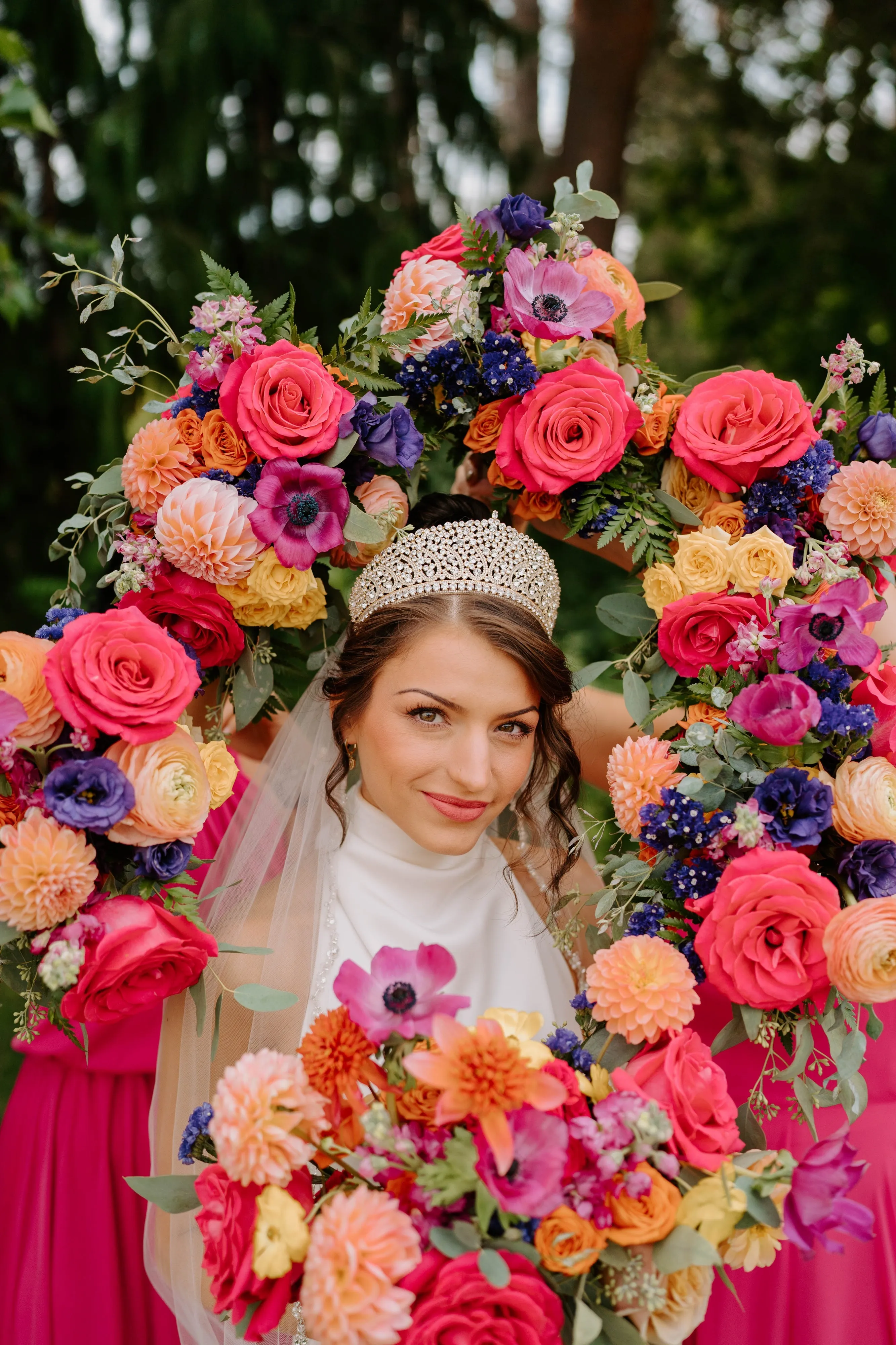 Ellee Real Bride Adorned with ALINE Swarovski Bridal Crown, Wedding Tiara