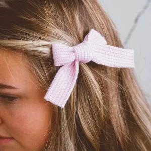 Ellie Knit Bow Clip - Soft Lilac