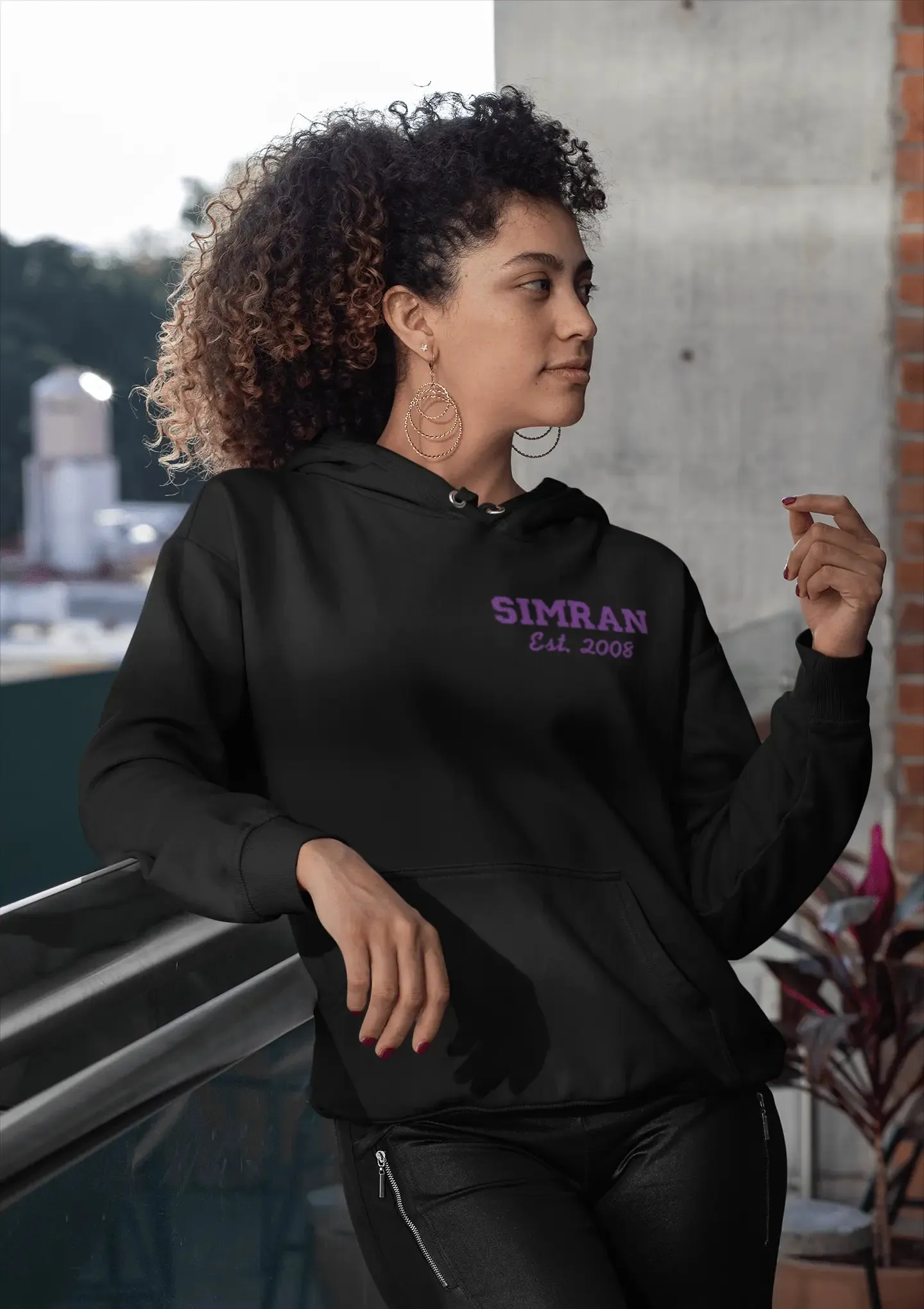 Embroidered Name / Established in Date Unisex Hoodie