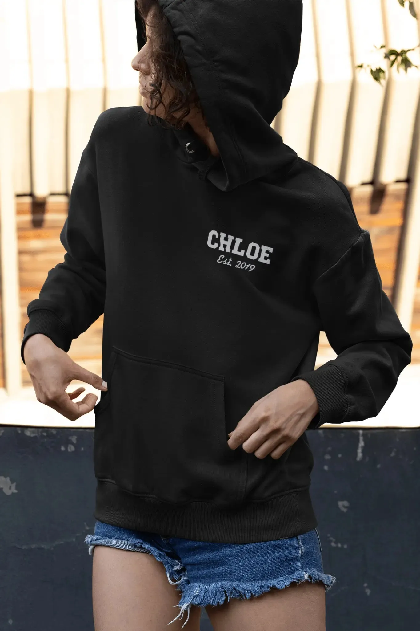 Embroidered Name / Established in Date Unisex Hoodie