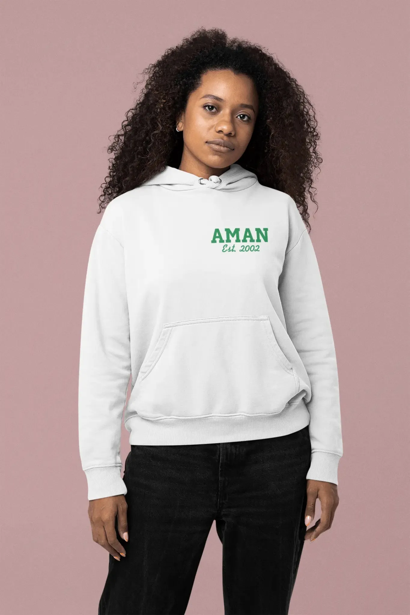 Embroidered Name / Established in Date Unisex Hoodie