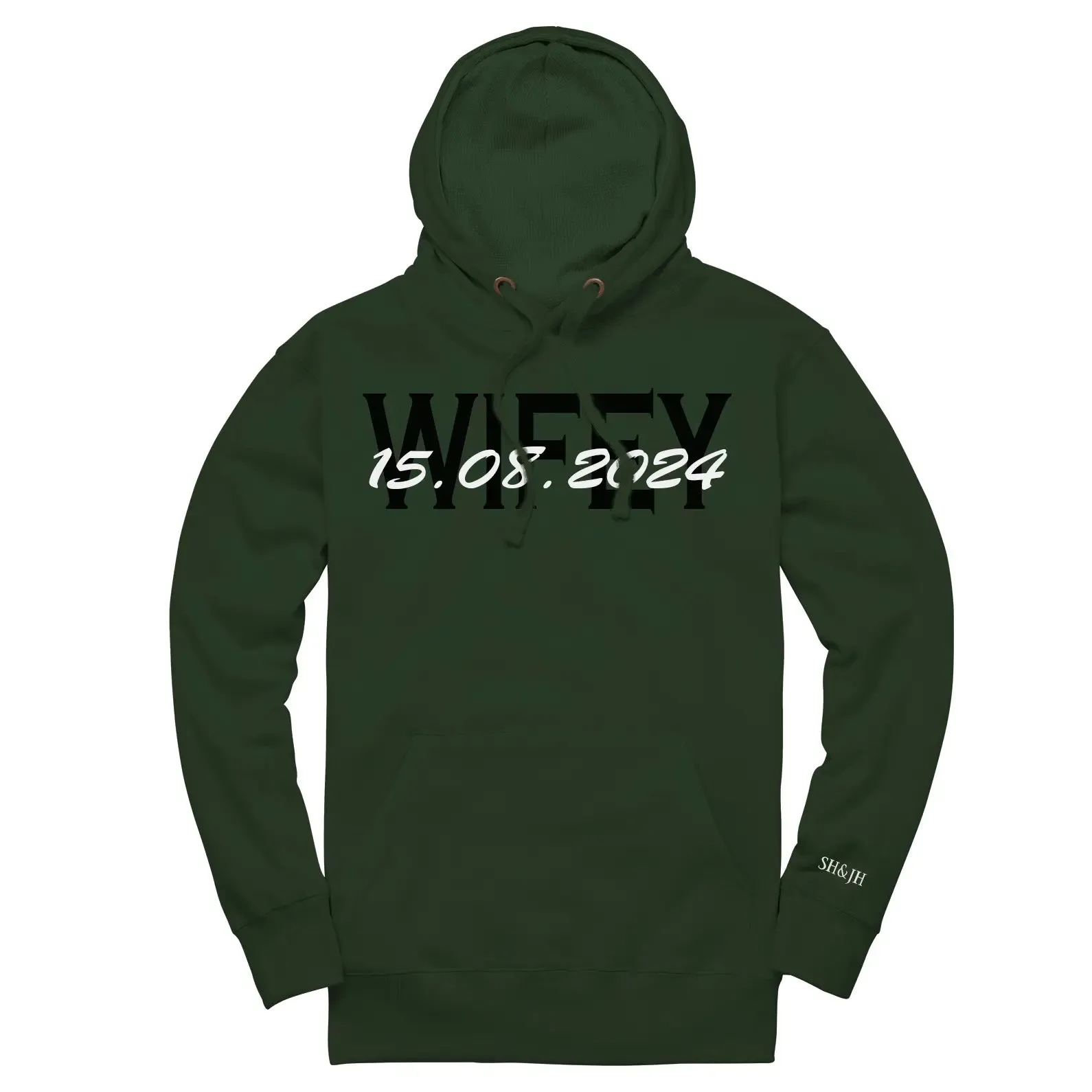 Embroidered Overlapping Name Unisex Hoodie