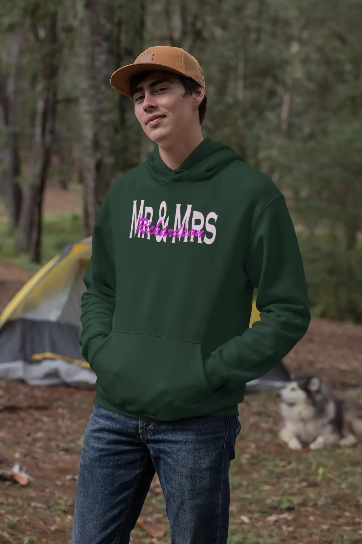 Embroidered Overlapping Name Unisex Hoodie