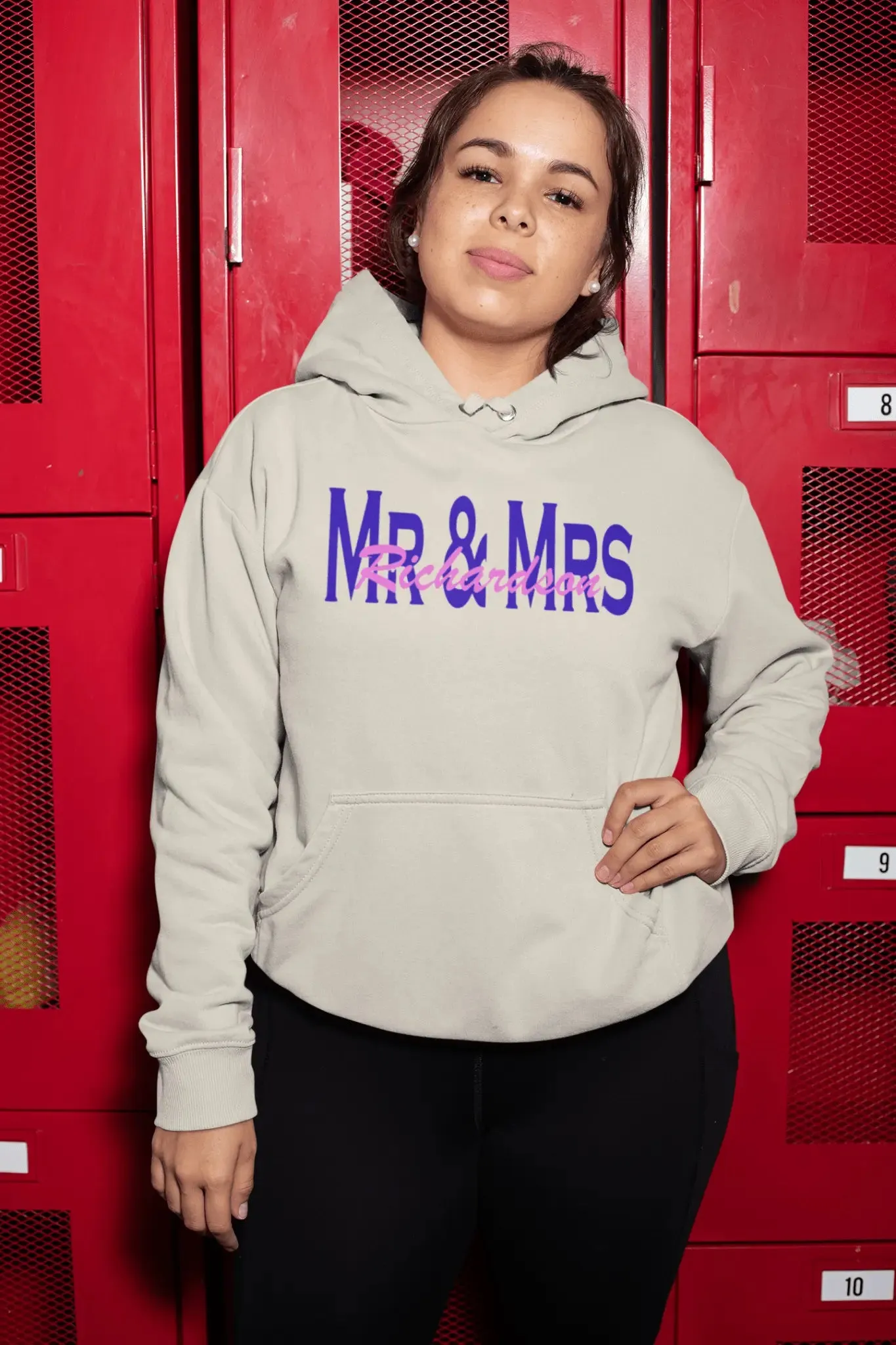 Embroidered Overlapping Name Unisex Hoodie