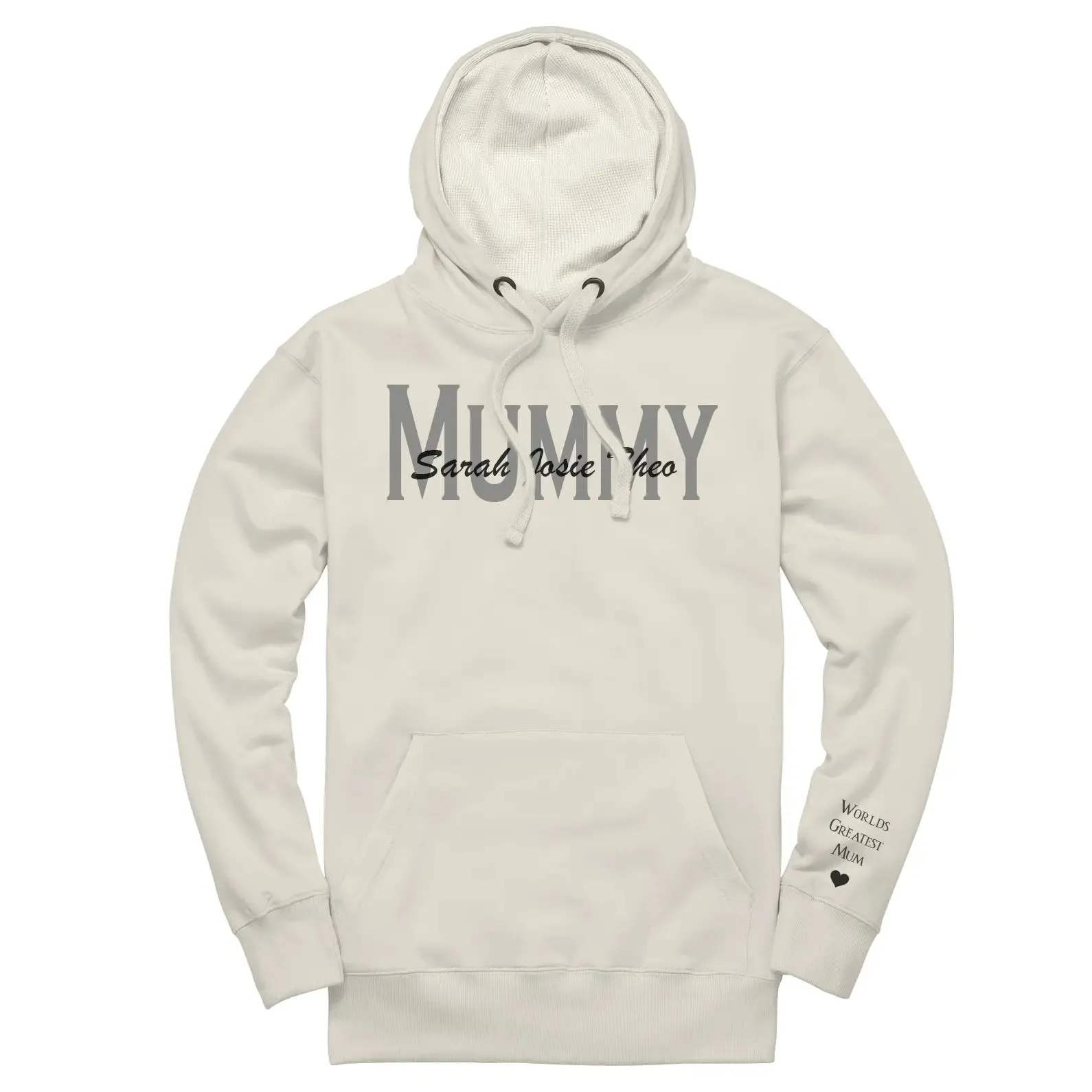 Embroidered Overlapping Name Unisex Hoodie