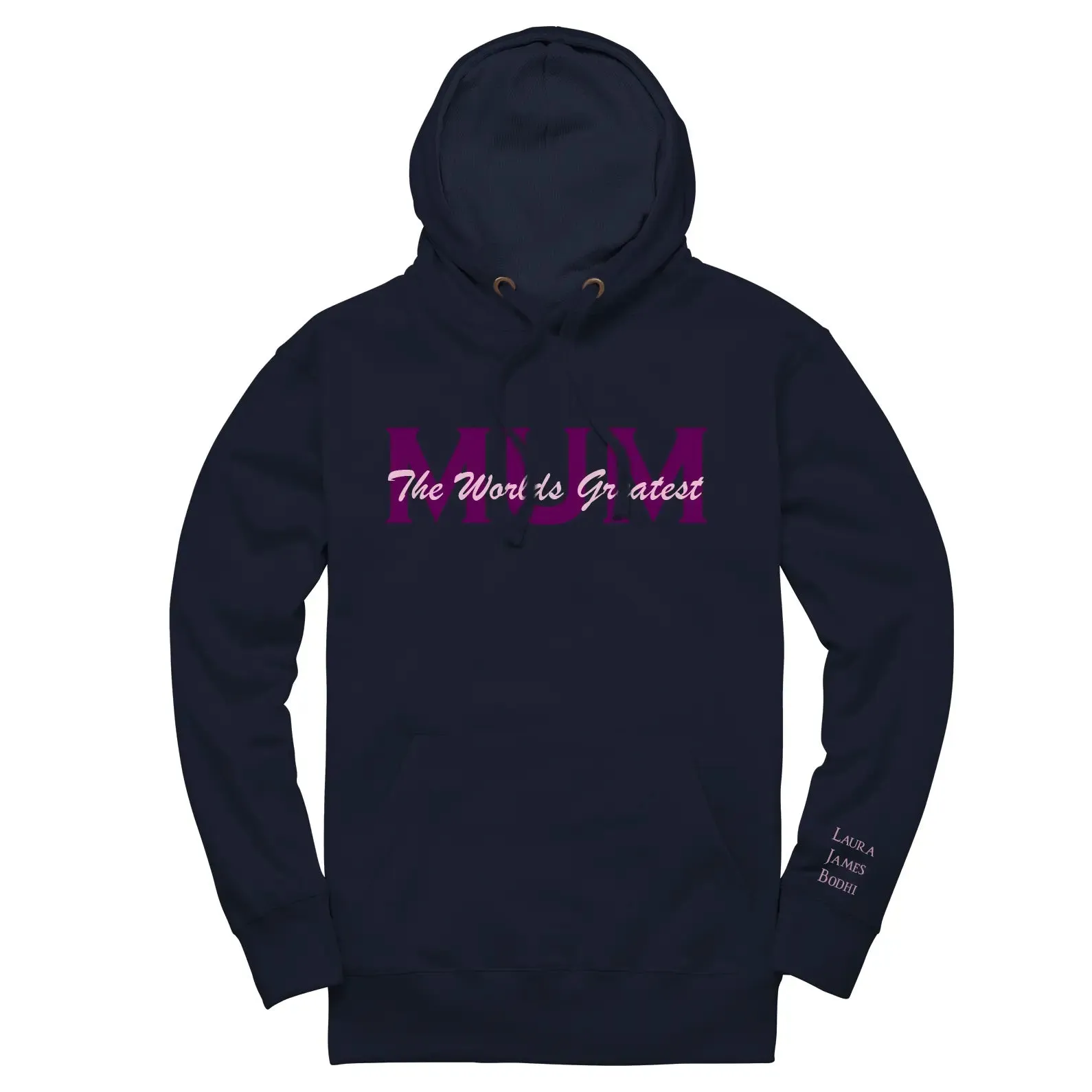 Embroidered Overlapping Name Unisex Hoodie