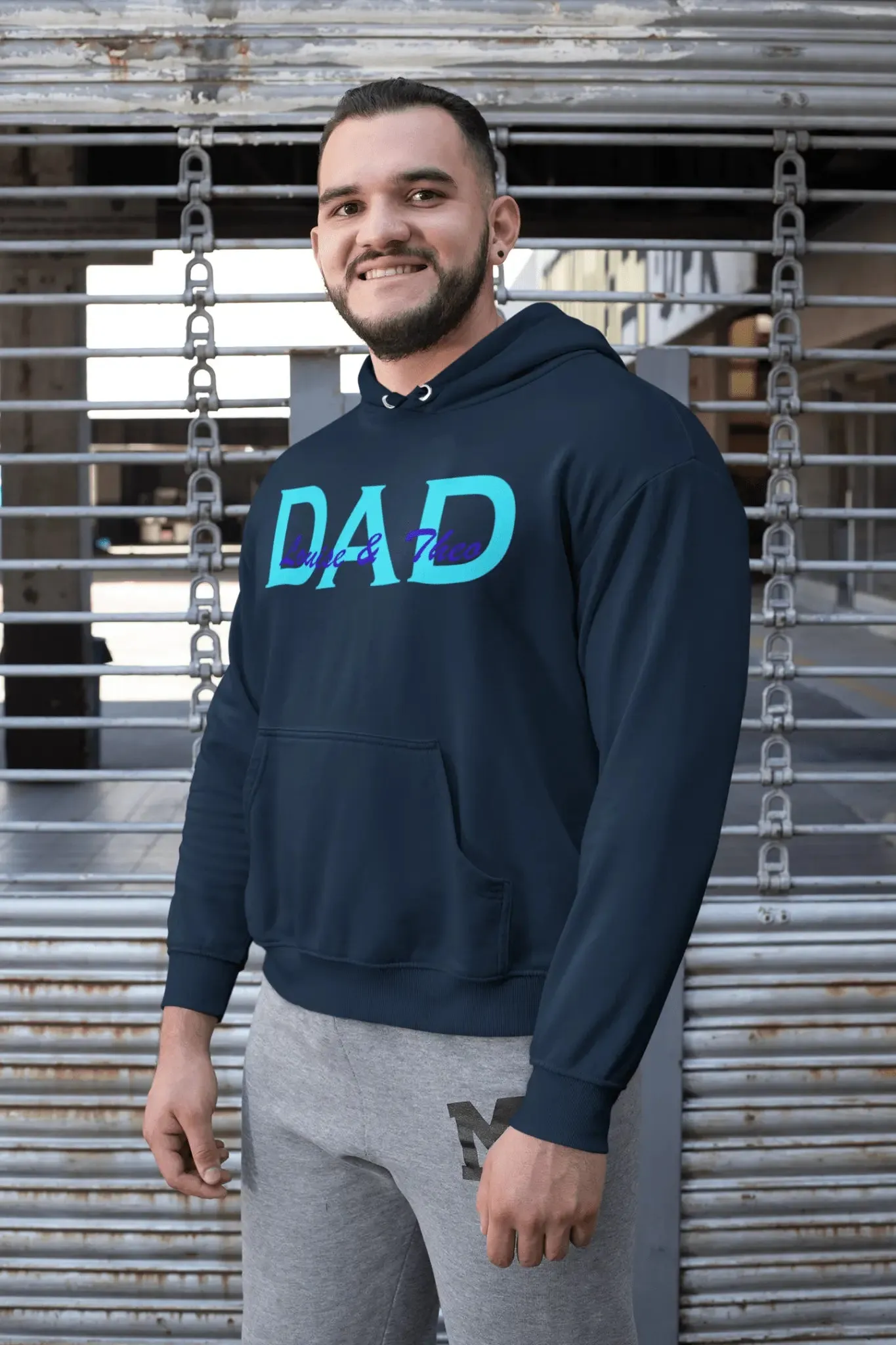 Embroidered Overlapping Name Unisex Hoodie