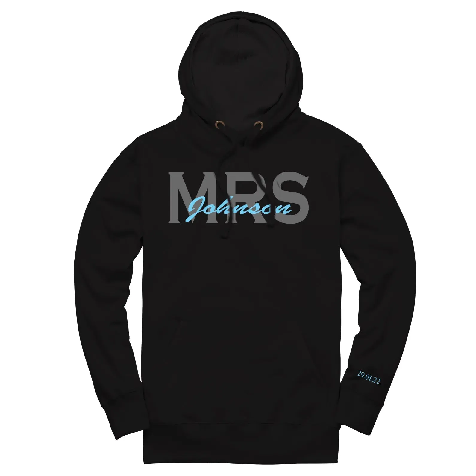 Embroidered Overlapping Name Unisex Hoodie