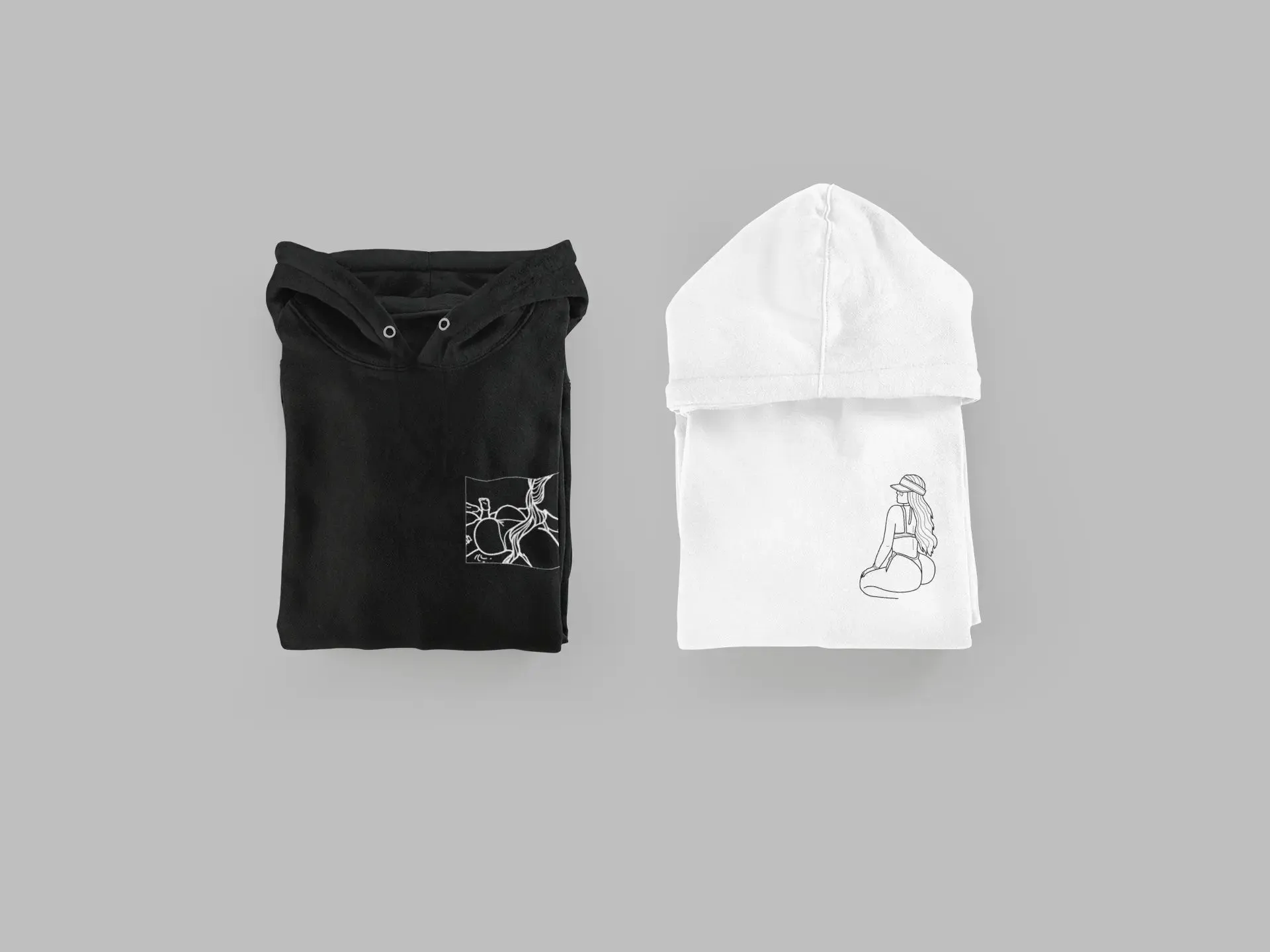 Embroidered Spicy Outline Photo Unisex Hoodie