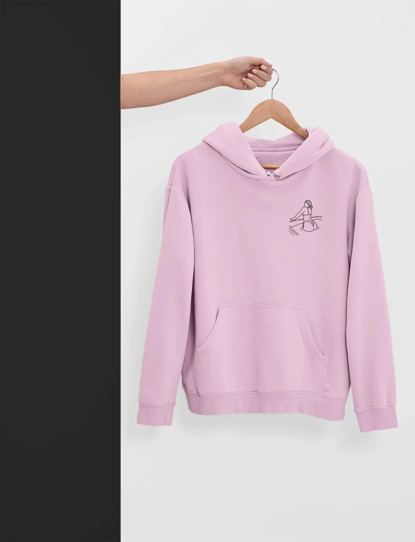 Embroidered Spicy Outline Photo Unisex Hoodie