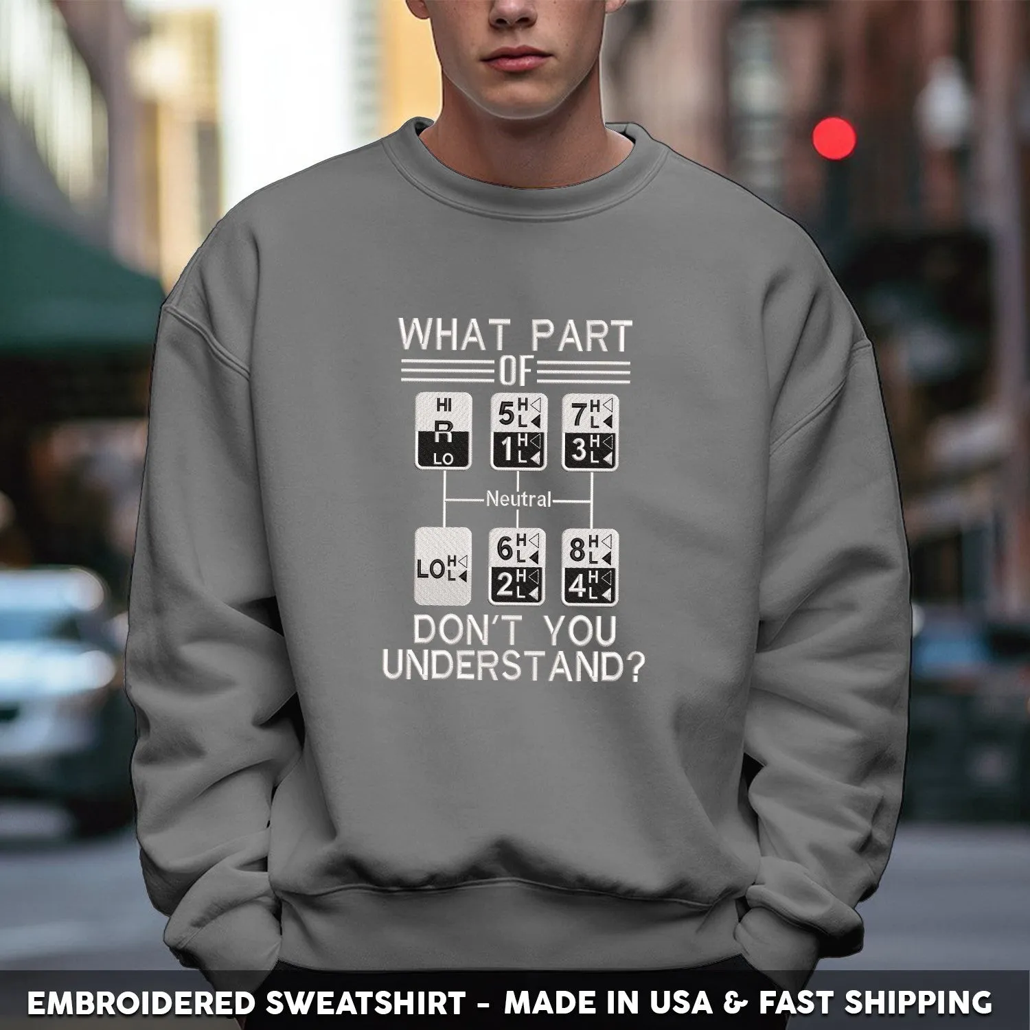 Embroidered T-Shirt - What Part Of Neutral Don't You Understand