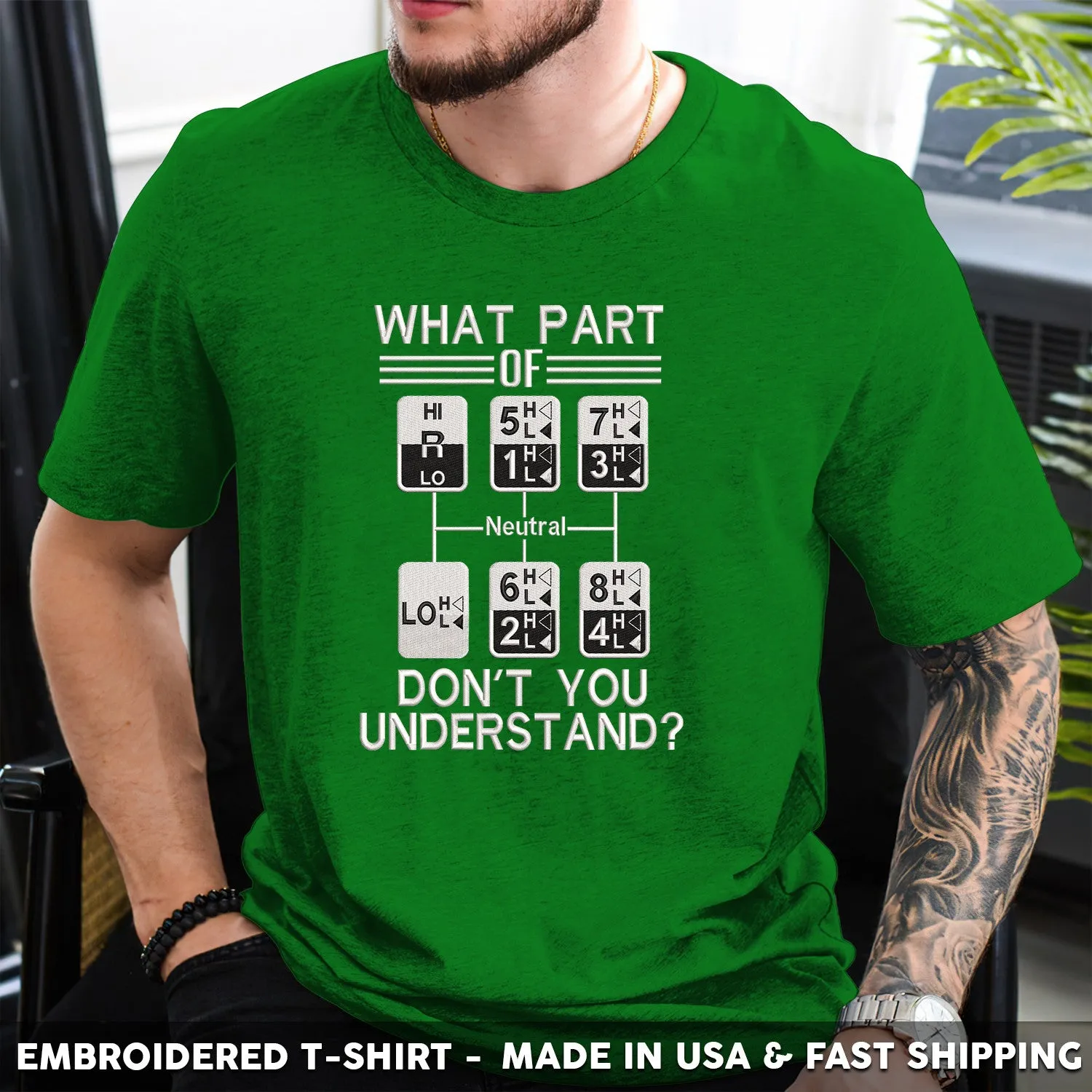 Embroidered T-Shirt - What Part Of Neutral Don't You Understand