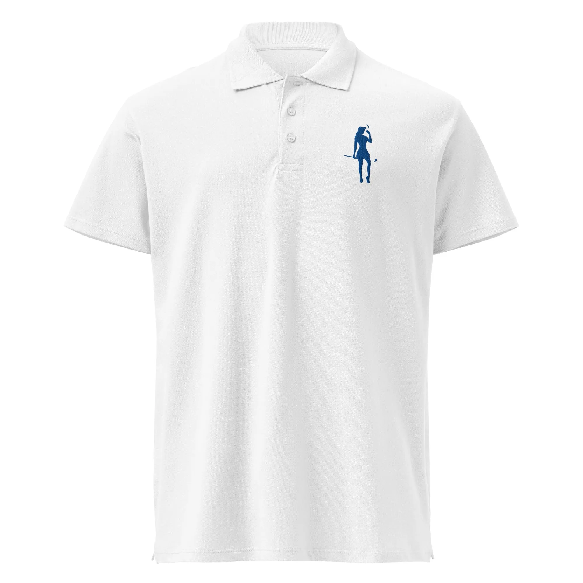Female Golfer Premium Pique Embroidered Polo Shirt - Royal Blue