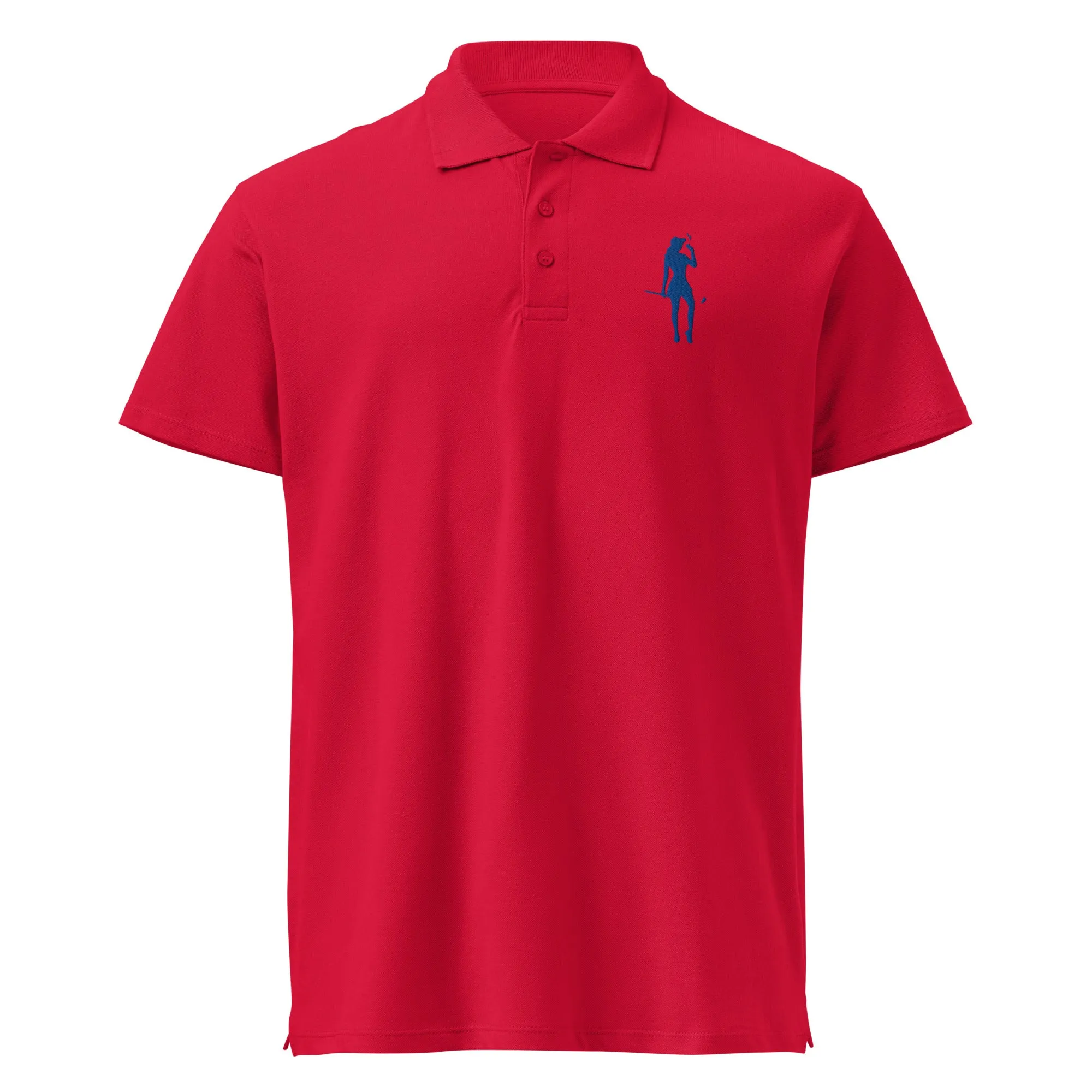 Female Golfer Premium Pique Embroidered Polo Shirt - Royal Blue