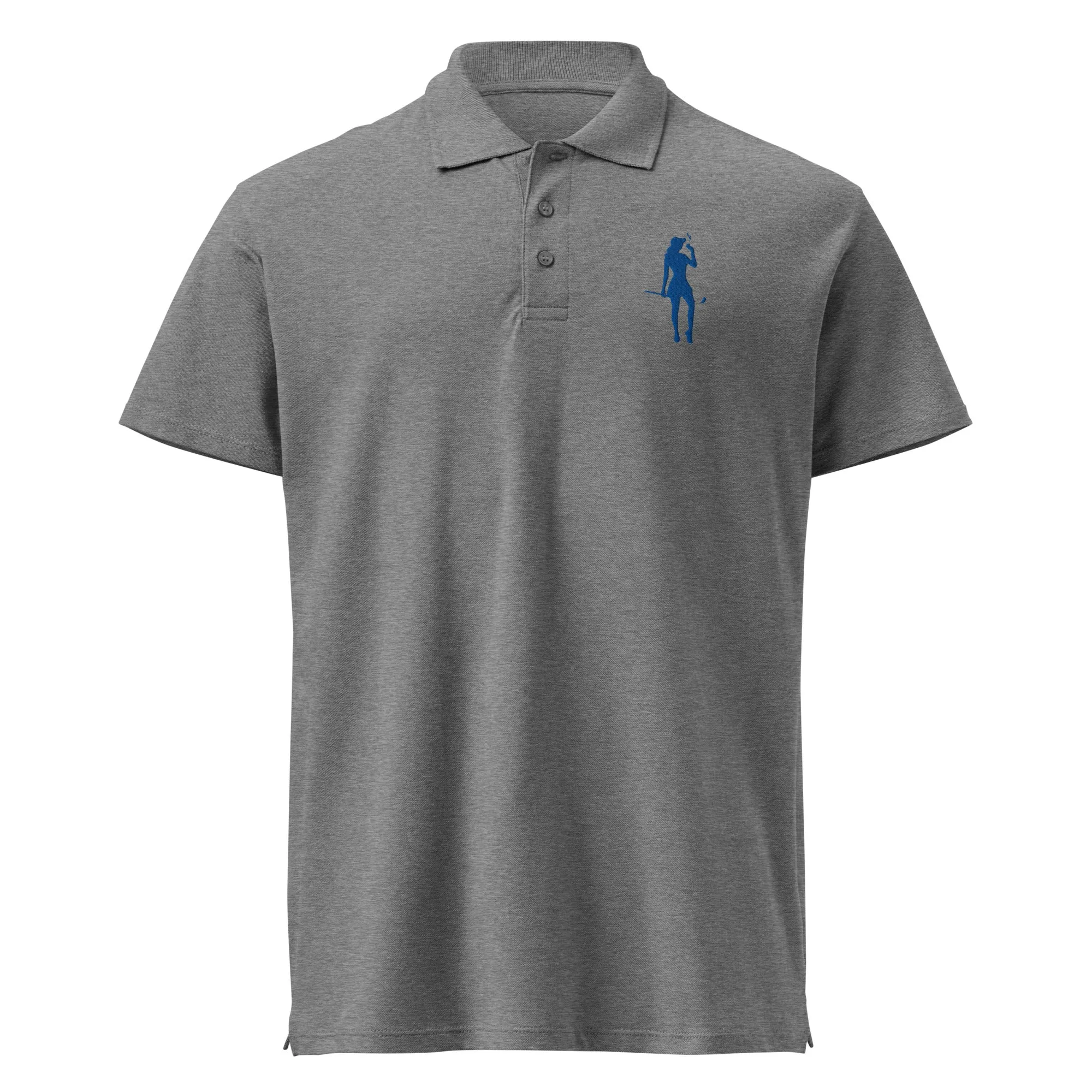 Female Golfer Premium Pique Embroidered Polo Shirt - Royal Blue