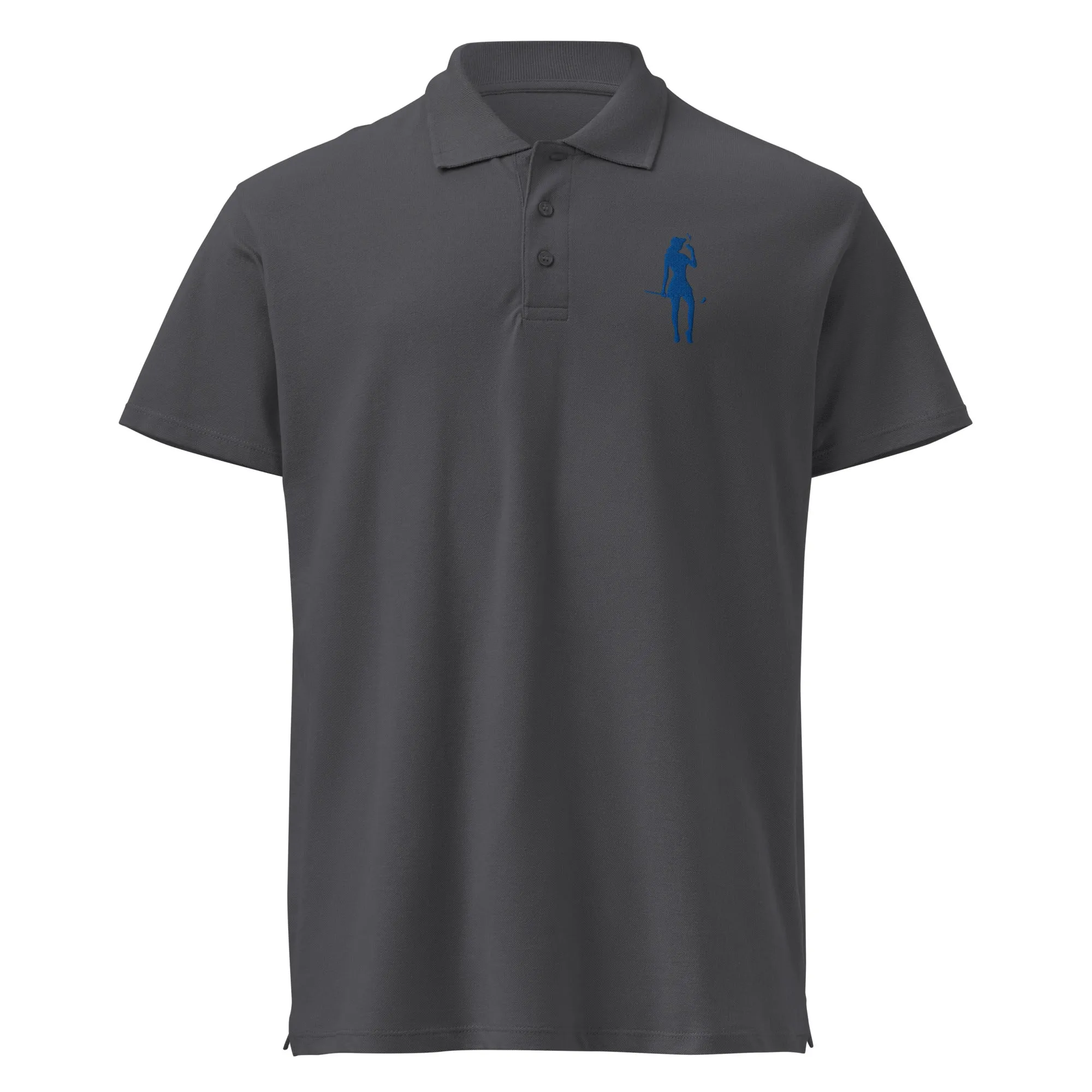 Female Golfer Premium Pique Embroidered Polo Shirt - Royal Blue