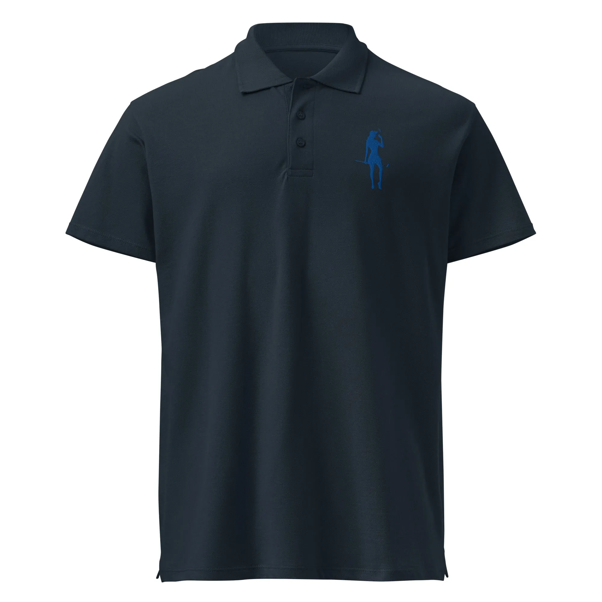 Female Golfer Premium Pique Embroidered Polo Shirt - Royal Blue