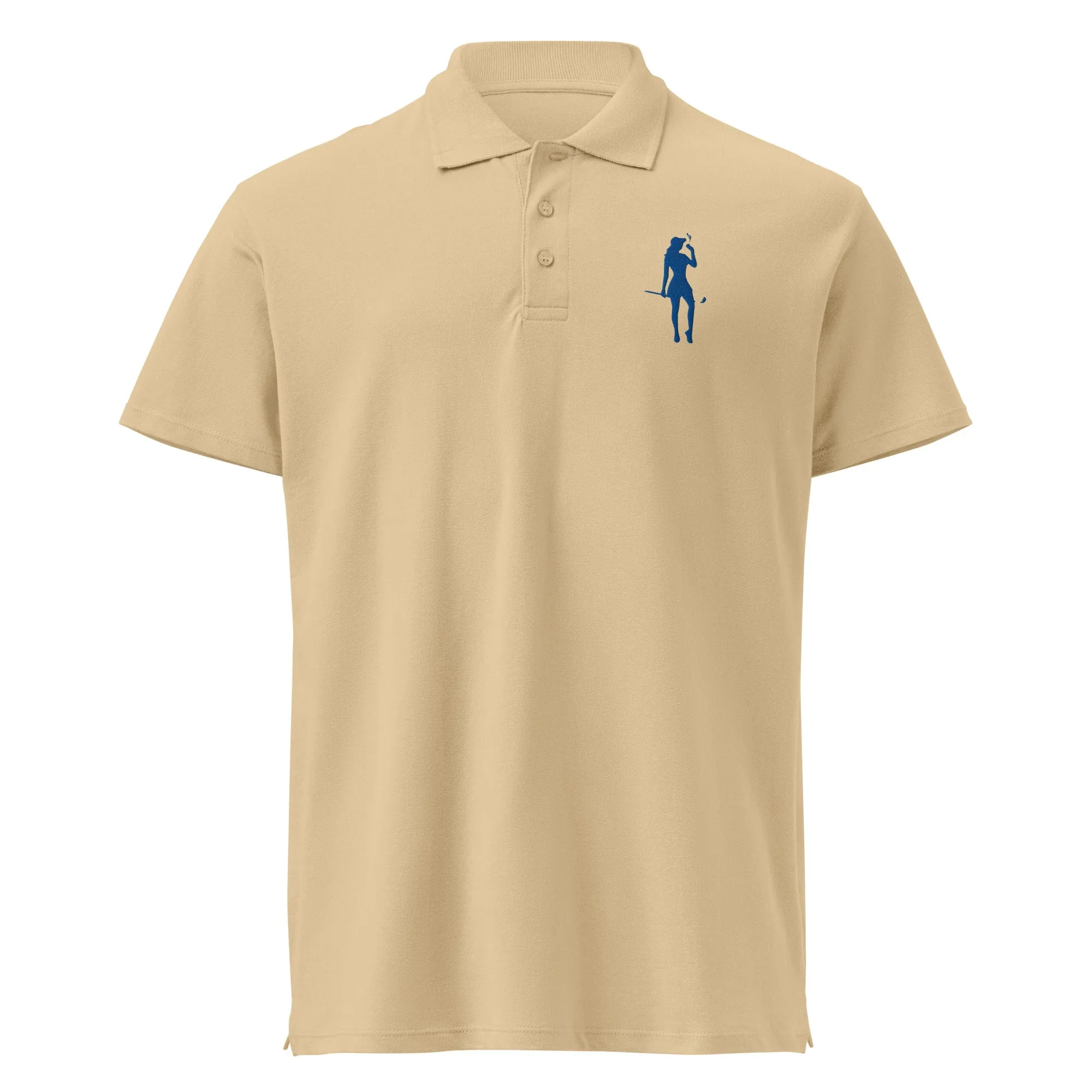 Female Golfer Premium Pique Embroidered Polo Shirt - Royal Blue