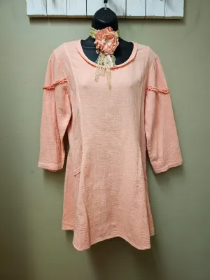 FINAL SALE WAS $102.99  Romantic Soft Pink Tunic Top