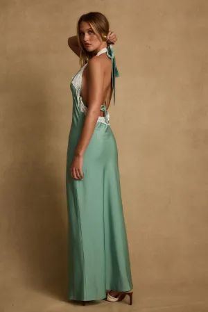 Fiorella Lace Satin Midi Dress