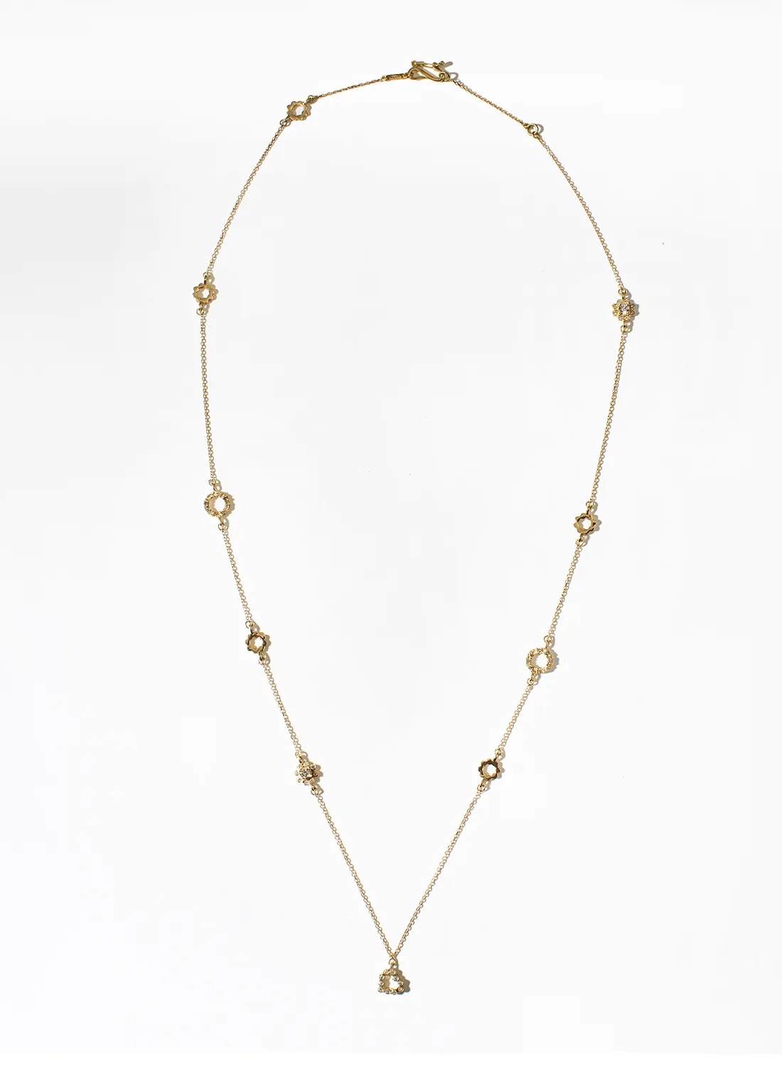 Floral Necklace with Heart Charm
