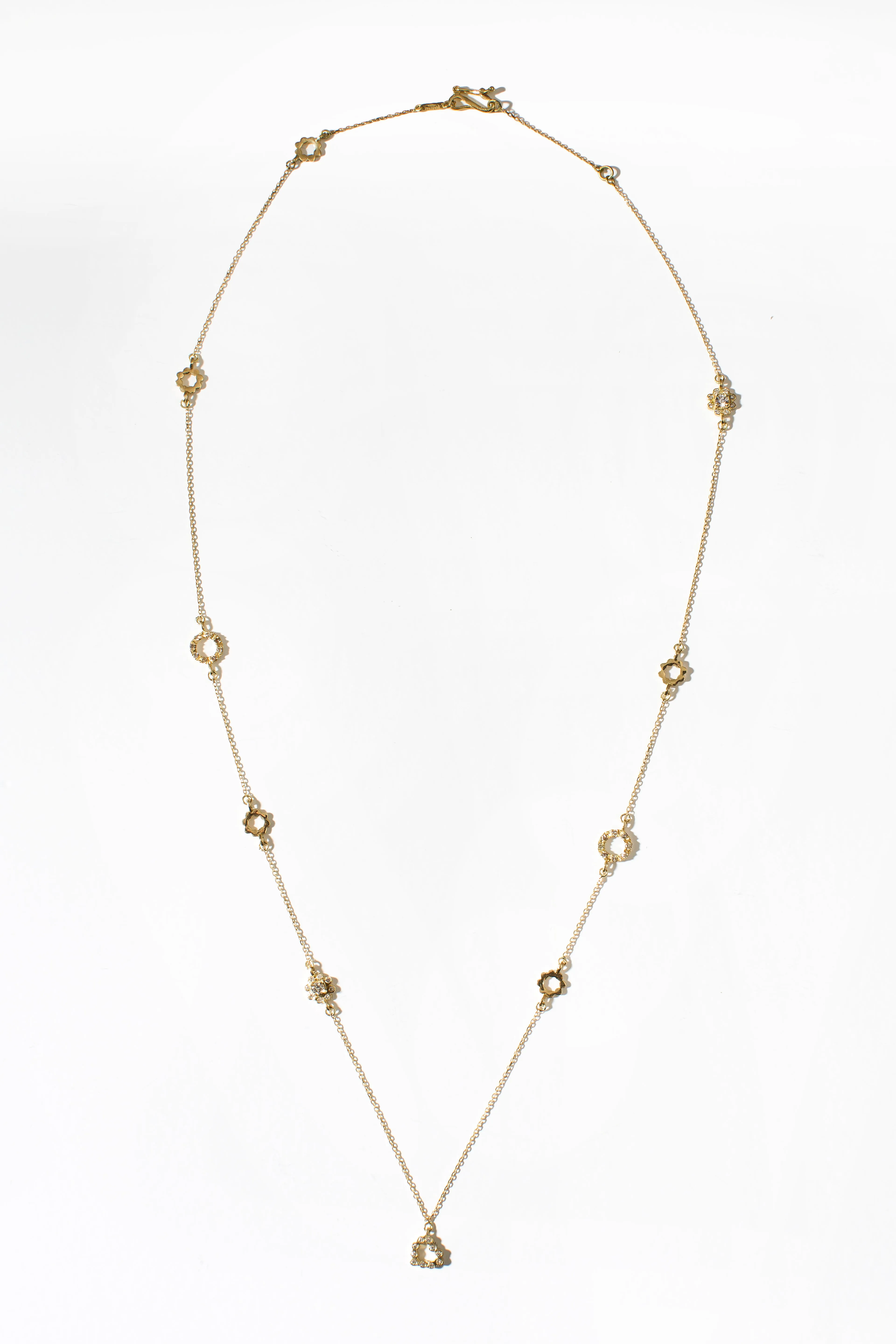 Floral Necklace with Heart Charm