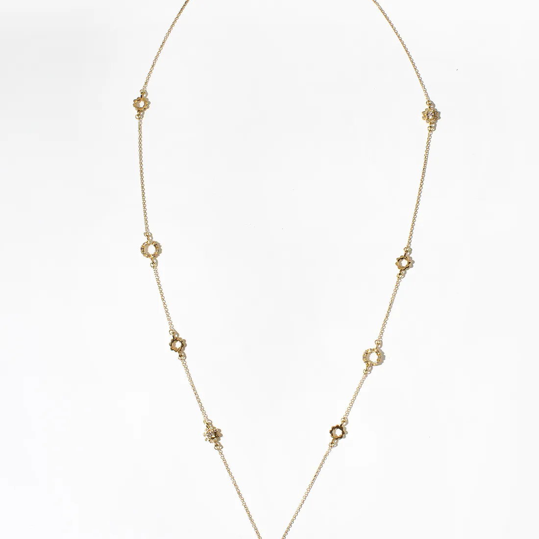 Floral Necklace with Heart Charm