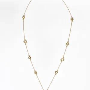 Floral Necklace with Heart Charm